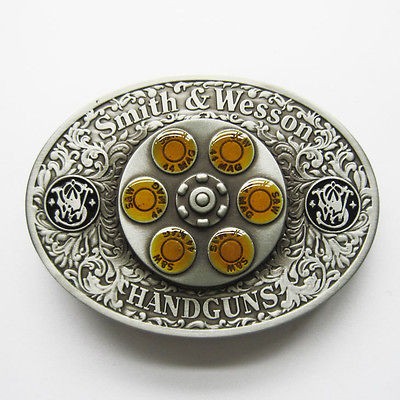 Smith & Wesson Gun Spinner Bullet Metal Belt Buckle