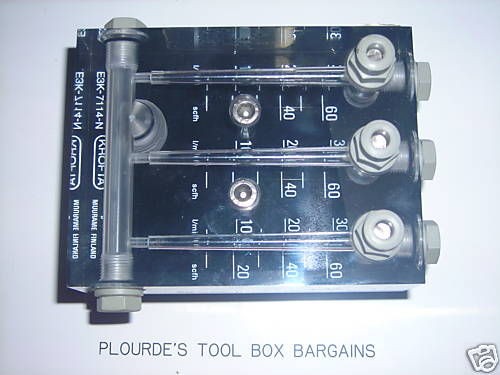 New Kytola Krofta 3 Tube Gas Flowmeter, E3K 7114 N, Air