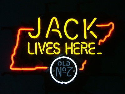 JACK DANIELS JACK LIVES HERE TENNESSEE BEER BAR PUB NEON LIGHT SIGN