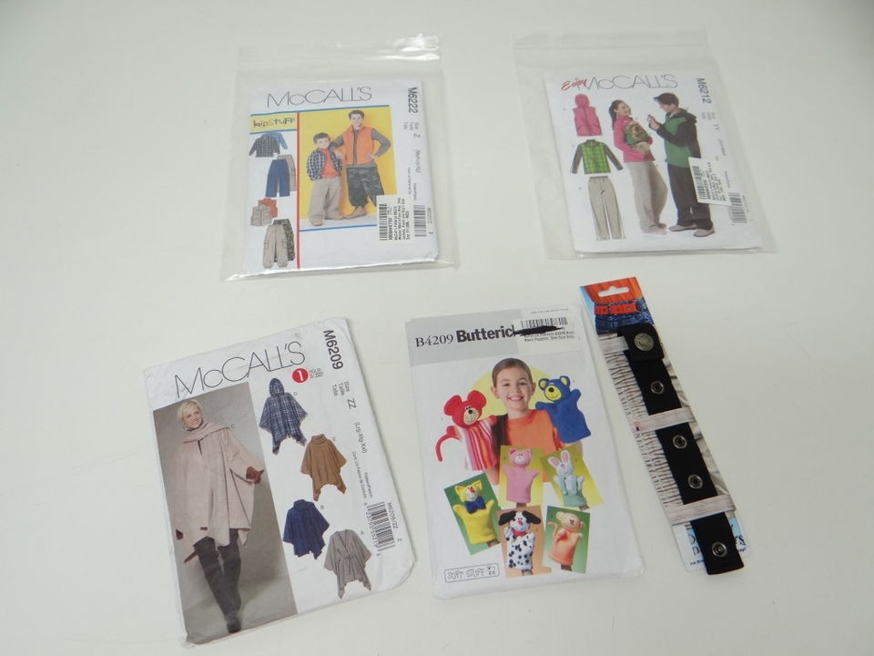   Lot 3 McCalls Patterns, 1 Butterick Patterns, Dapper Snapper Belt