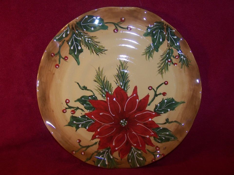 Maxcera ~ Poinsettia ~ Dinner Plate 10 3/4