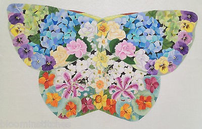 dedes Needleworks Butterfly Shaped Rug or Pillow HP Needlepoint 