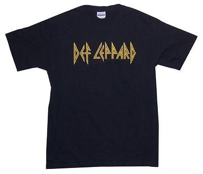 DEF LEPPARD   DISTRESSED CLASSIC LOGO BLACK T SHIRT   NEW ADULT LARGE 