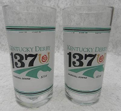 Set of 2 ~ 2011 KENTUCKY DERBY HORSE RACING GLASSS #137