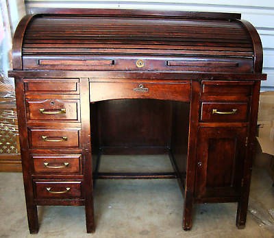 Rare Antique Roll Top Desk by Globe Wernicke