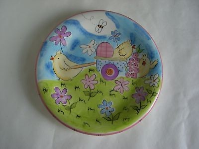 Hausenware Chicks & Flowers Design Salad/Dessert Plate