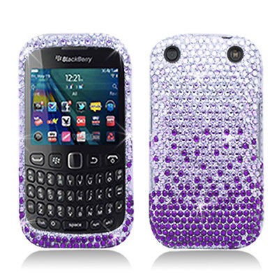 Waterfall Purple Bling Snap On Cover Case for BlackBerry Curve 9310 