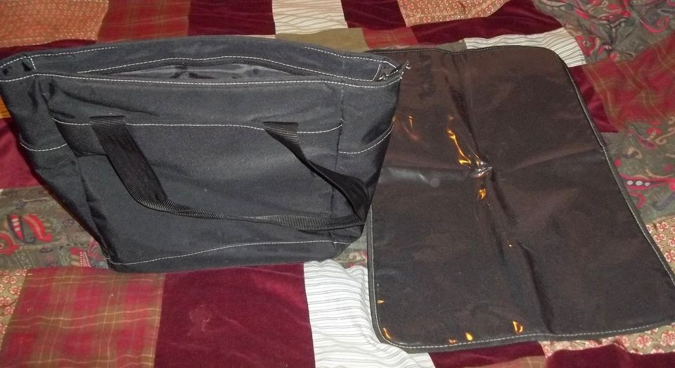 Black Diaper Bag w/ Lots of Compartments & Changing Pad Incl. Perfect 