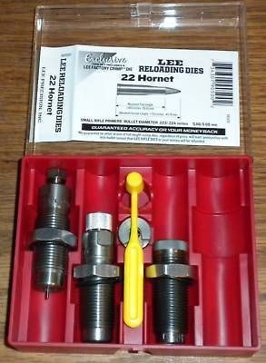 LEE 22 Hornet 3 DIE SET with FACTORY CRIMP NEW #90500