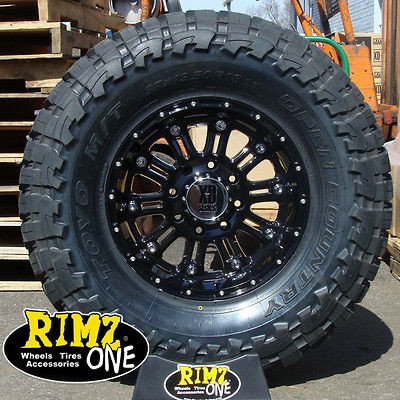 18 XD Hoss 795 Black wheels 33x12.50R18 Toyo MT 33 tires GM Ford JK 