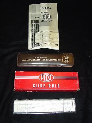 Vintage Post 1444K Slide Rule, 1959 Symposium Speaker Gift for D.W 