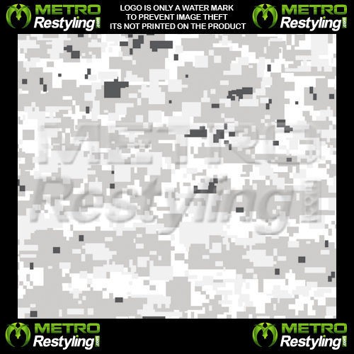 Digital Snow Camouflage Vinyl Decal Wrap Sheet 72x48