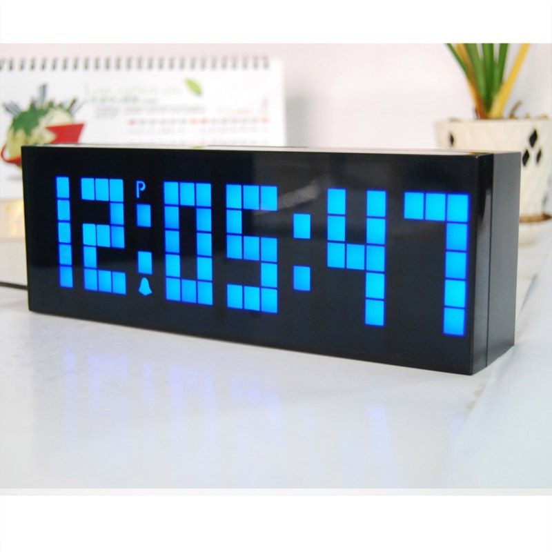 Digital Large Big Jumbo LED snooze wall desk alarm with calendar light 