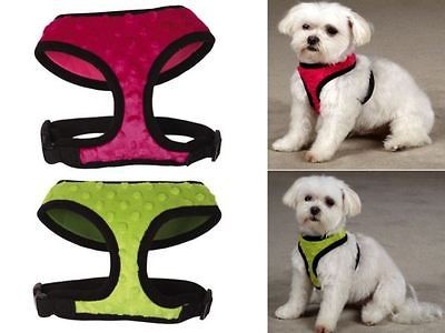 ANY COLOR & SIZE   DIMPLE PLUSH   SOFT DOG HARNESS   PINK GREEN
