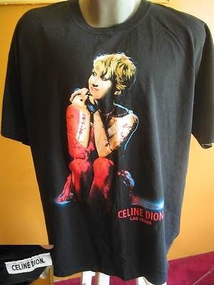 CELINE DION LAS VEGAS 100% COTTON BLACK T shirt XL ADULT