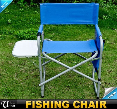   Foldable Picnic Fishing Directors Chair With Side Table Pockets