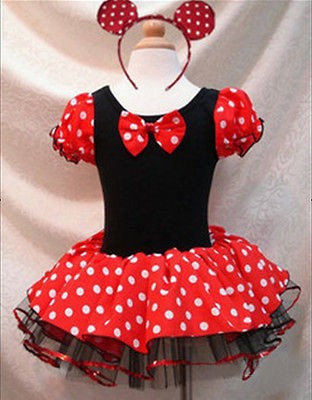 Disney Minnie Mouse Girls Kid Birthday Pary Costume Ballet Tutu Dress 