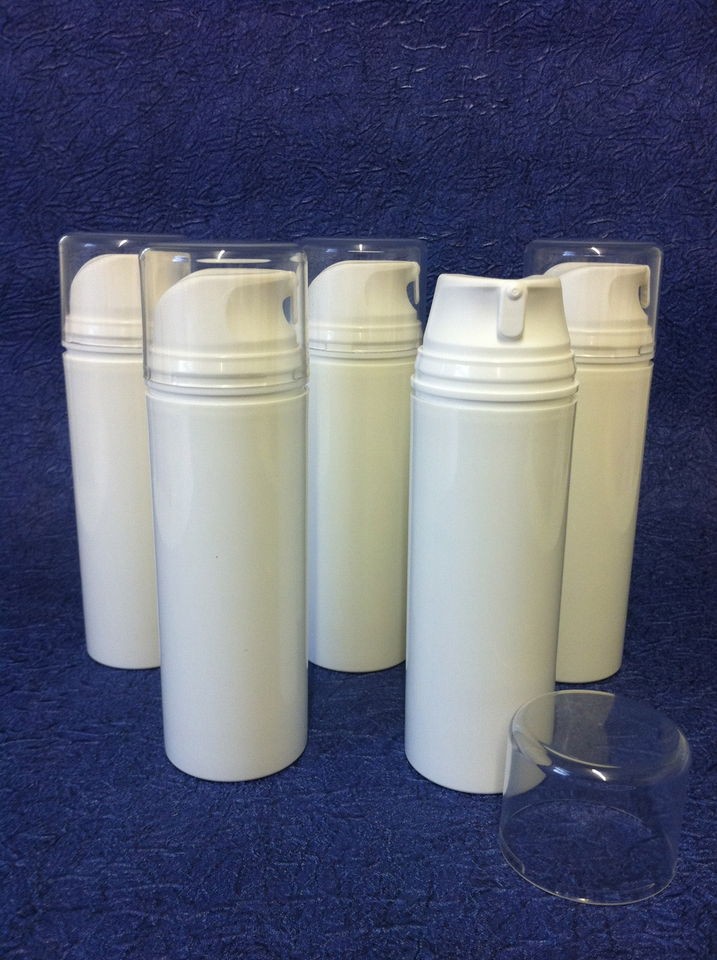 Empty 150ml Airless Pump Dispenser Bottle & over cap, Ideal for creams 