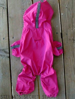 New Dog Clothes Pet Raincoat Coat Rain Jumpsuit Hood Pink XXL (4 SM 