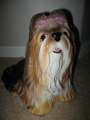 YORKIE YORKSHIRE TERRIER DOG Canine STATUE Figurine LARGE Vintage OOAK