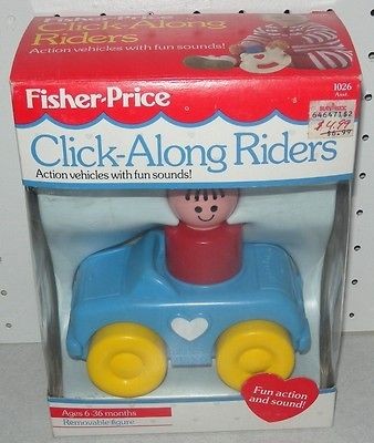 Click Along Riders Car Jumbo Little People Baby 1990 Fisher Price 1027 