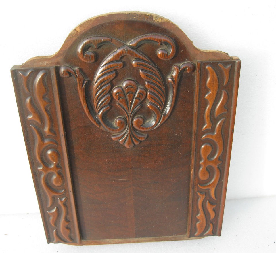 ART DECO STYLE WALNUT PANEL W/ APPLIED CARVINGS