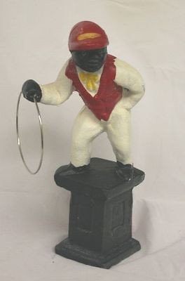   Heavy Classic Lawn Jockey Style Door Stop Cast Iron 