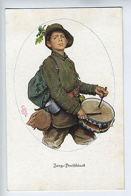 art SIMM Red Cross DRUM Boy music ww1 war WWI postcard