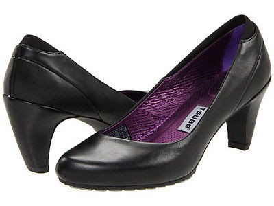 NIB $120 WOMENS TSUBO DUFAY PUMP BLACK/PURPLE W/BLPU LEATHER SHOES 