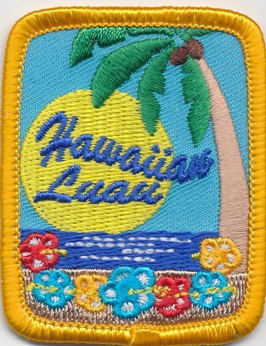   Boy Cub HAWAIIAN LUAU palm tree Fun Patches Crests Badges SCOUT GUIDE