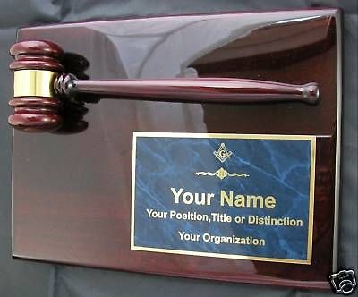 Gavel Plaque Masonic Rosewood Presiding Officer Gift