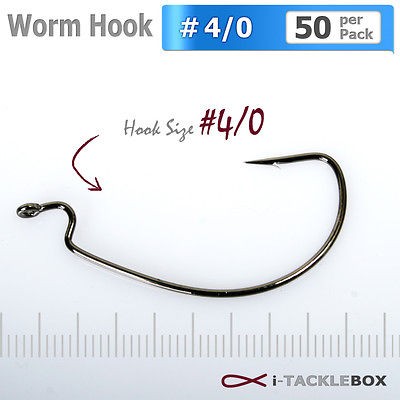 Newly listed New Lot 50 Worm Hook #4/0 Wide Gap Lure Crappie Bass jig 