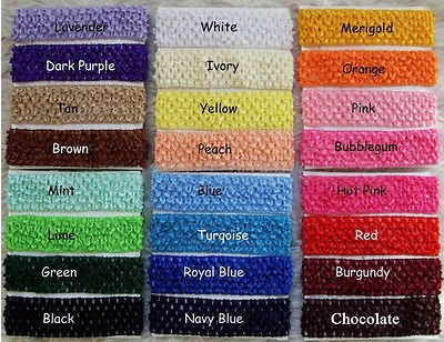 24pcs Lots Baby Girl Crochet Elastic Hair Bands Headband Mixed Colors 