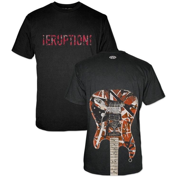 Eddie VAN HALEN ERUPTION T shirt Vintage EVH Red Striped Frankenstrat 