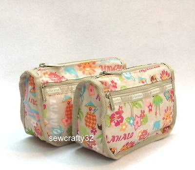 RARE NEW LeSportsac Travel Cosmetic Pouch 7315 Hu La La Hawaii 