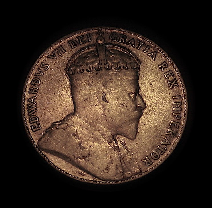 1909 NEWFOUNDLAND HALF DOLLAR STERLING SILVER COIN KING EDWARD THE 7TH