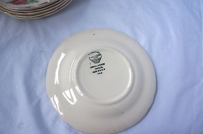 Edwin M. Knowles Semi Vitreous China Set of 7 Bread Plates Style 46 