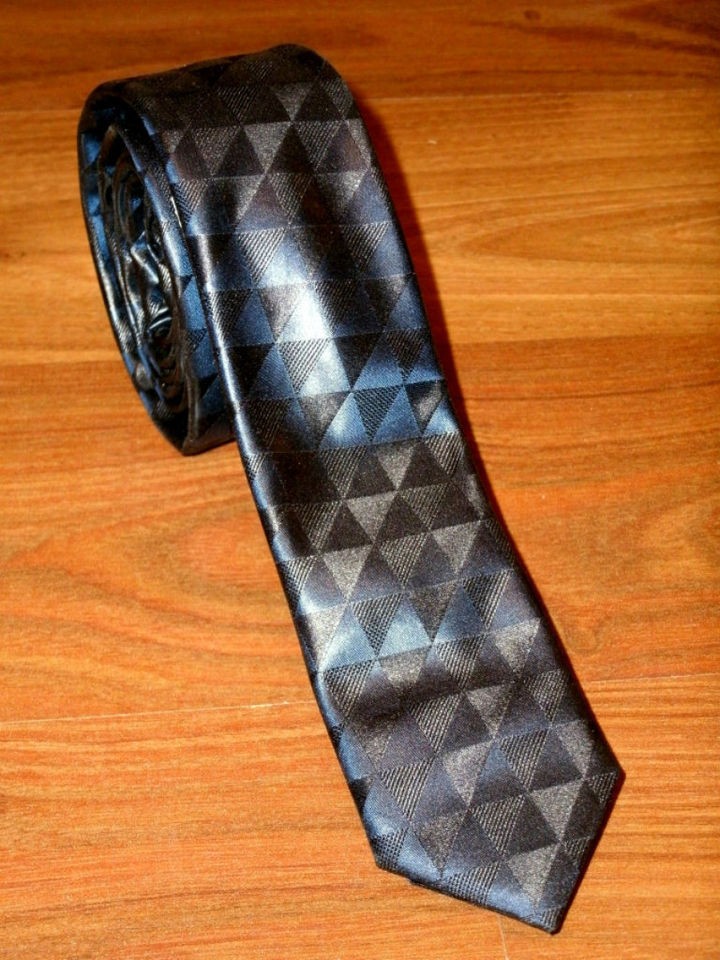 TIGER OF SWEDEN Dress TIE Dark Blue / Black SLIM Triangle PRINTS Italy 