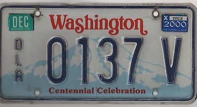 2000 WASHINGTON DEALER CAR LICENSE PLATE #0137 V