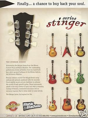   SERIES 56 LES PAUL SJ 200 FLYING V HUMMINGBIRD GUITAR PRINT AD