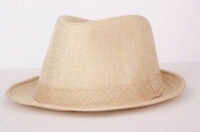 NEW STRAW TRILBY FEDORA HAT VINTAGE FEDORA GANGSTER HAT CAP WOMENS 