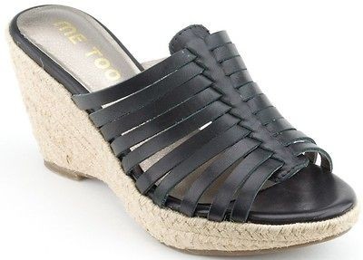 ME TOO Women Shoes Palila Wedge Espadrille 10 Black New in Box