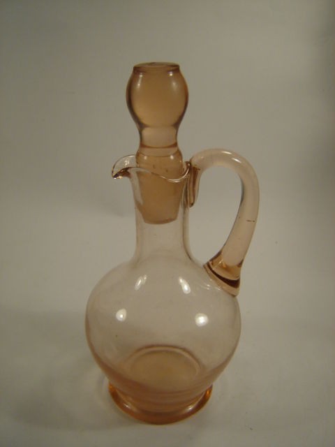 VINTAGE PINK DEPRESSION GLASS DECANTER HANDLE CAP