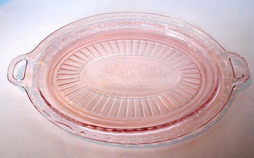   12” Oval Platter with Open Handles, Mayfair “Open Rose” Pattern