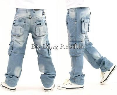 PEVIANI COMBAT MENS JEANS TIME IS HIP MONEY URBAN HOP WEAR SIZES W30 