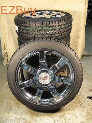 22 ESCALADE FACTORY CHROME WHEELS 285 45 22 BRIDGESTONE TIRES 5309 