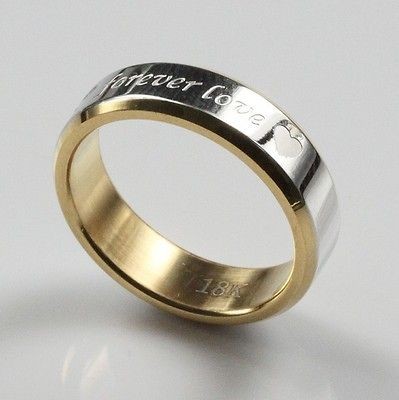 Fashion 18K forever love New Solid Silver Mens Rings + gift box 