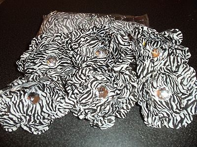 WHOLESALE LOT 12 ANIMAL zebra stripe DAISY peony FLOWER bridal CRAFTS 