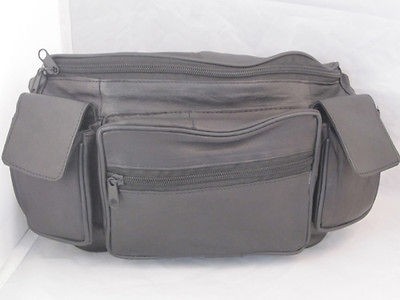 FANNY PACK JUMBO SIDE POCKETS WAIST WALLET ORGANIZER NEW BLACK GREAT 