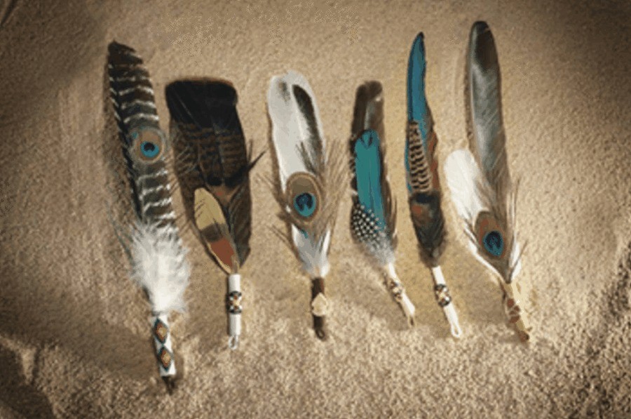 One Native American Tom Grey Elk Rael Smudge Prayer Feather